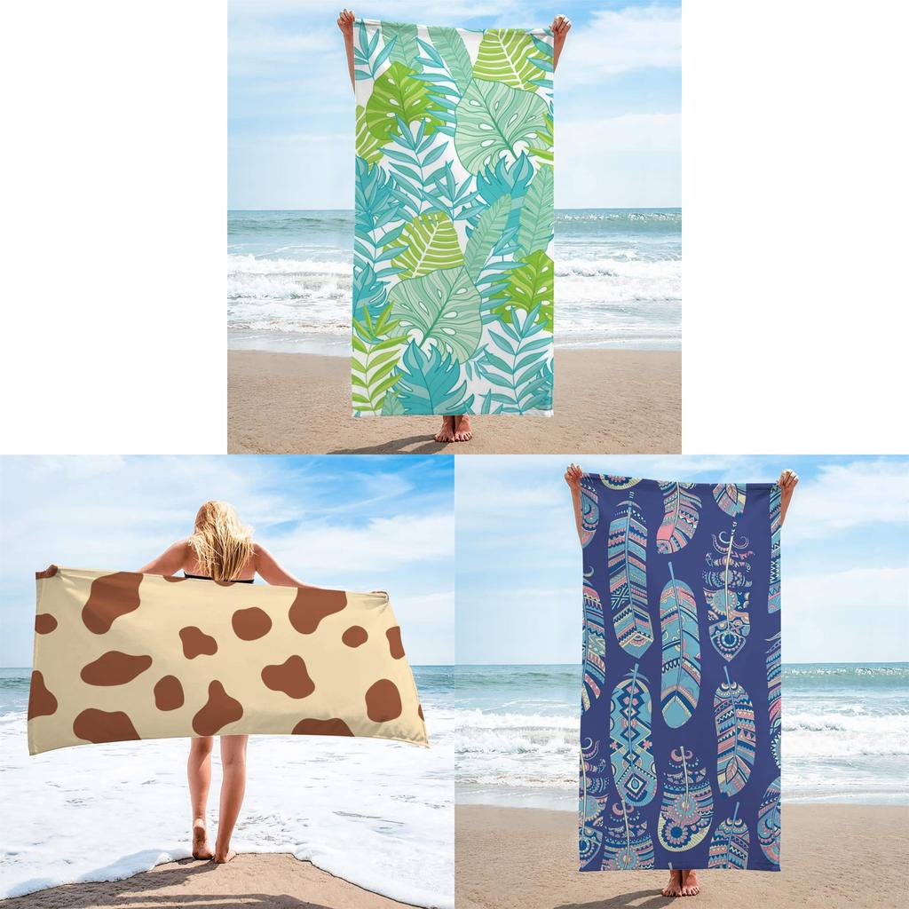 Superfine Fiber Square Beach Towel With 3d Digital Print For Beach Vacation Use