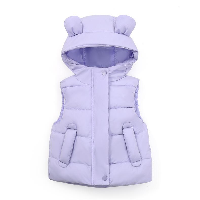 Mode Jungen Mädchen Kapuzen Warme Daunenwesten Herbst Winter Kinder Baby Jacke Kinder Reißverschluss Westen