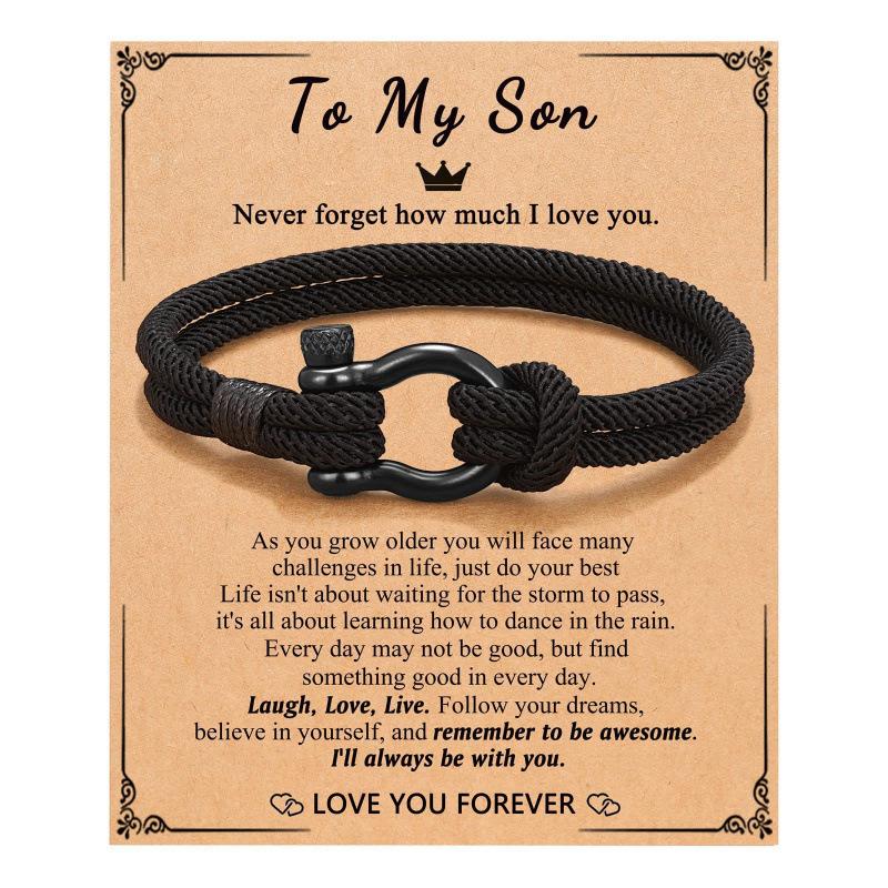 

Punk Rock Bracelet For Men Women Simple Horseshoe Buckle Bracelet Minimalist Double Strand Rope Bracelet Jewelry Accessories A1