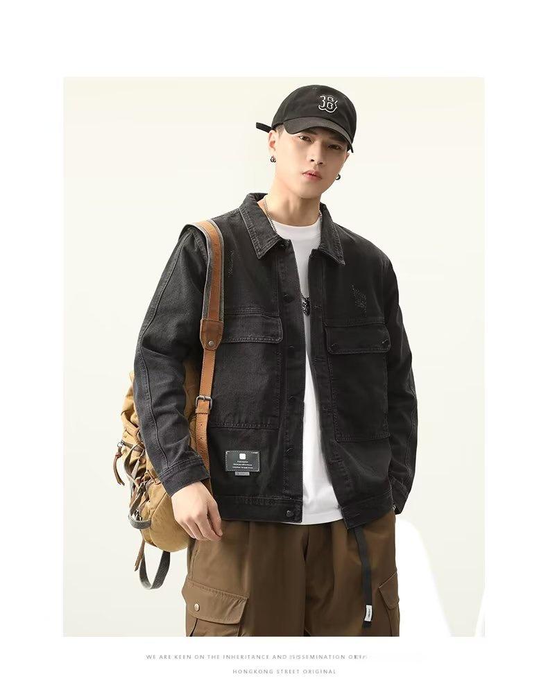 Men's Korean Style Denim Jacket - Spring/Autumn Trendy Casual All-Match for Teen Students