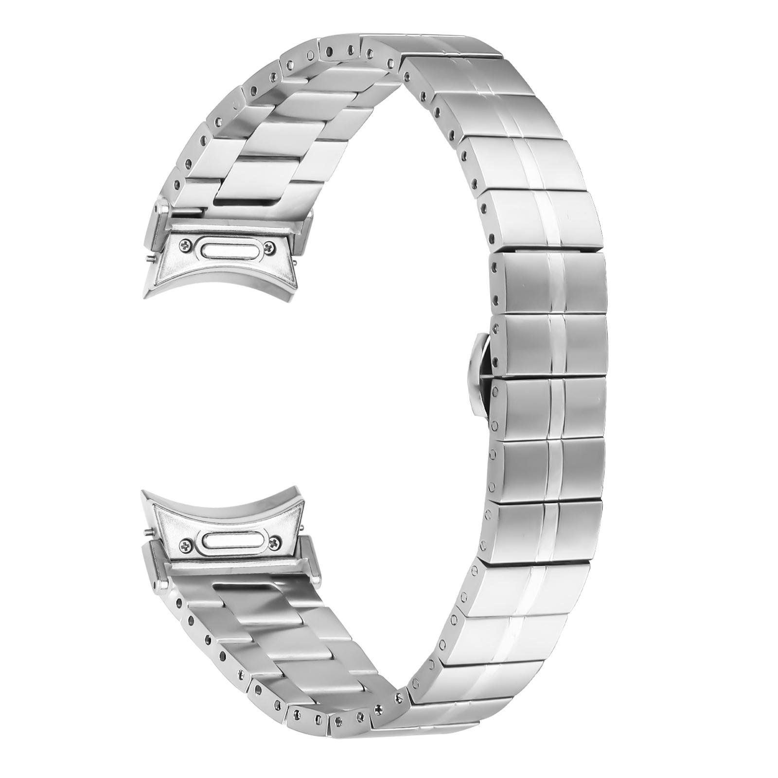 

For Samsung Galaxy Watch FE 40mm/Watch4/Watch5 40/42/44/46mm Replacement Strap Stainless Steel Wrist Band Silver