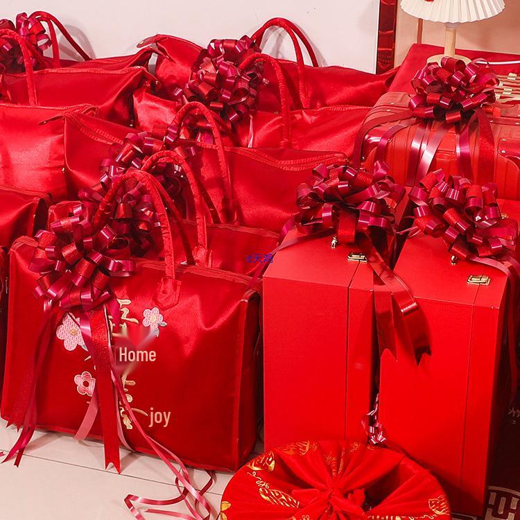 Large Red Ribbon Double Happiness Wedding Car Bows for Decoration and Door Handles