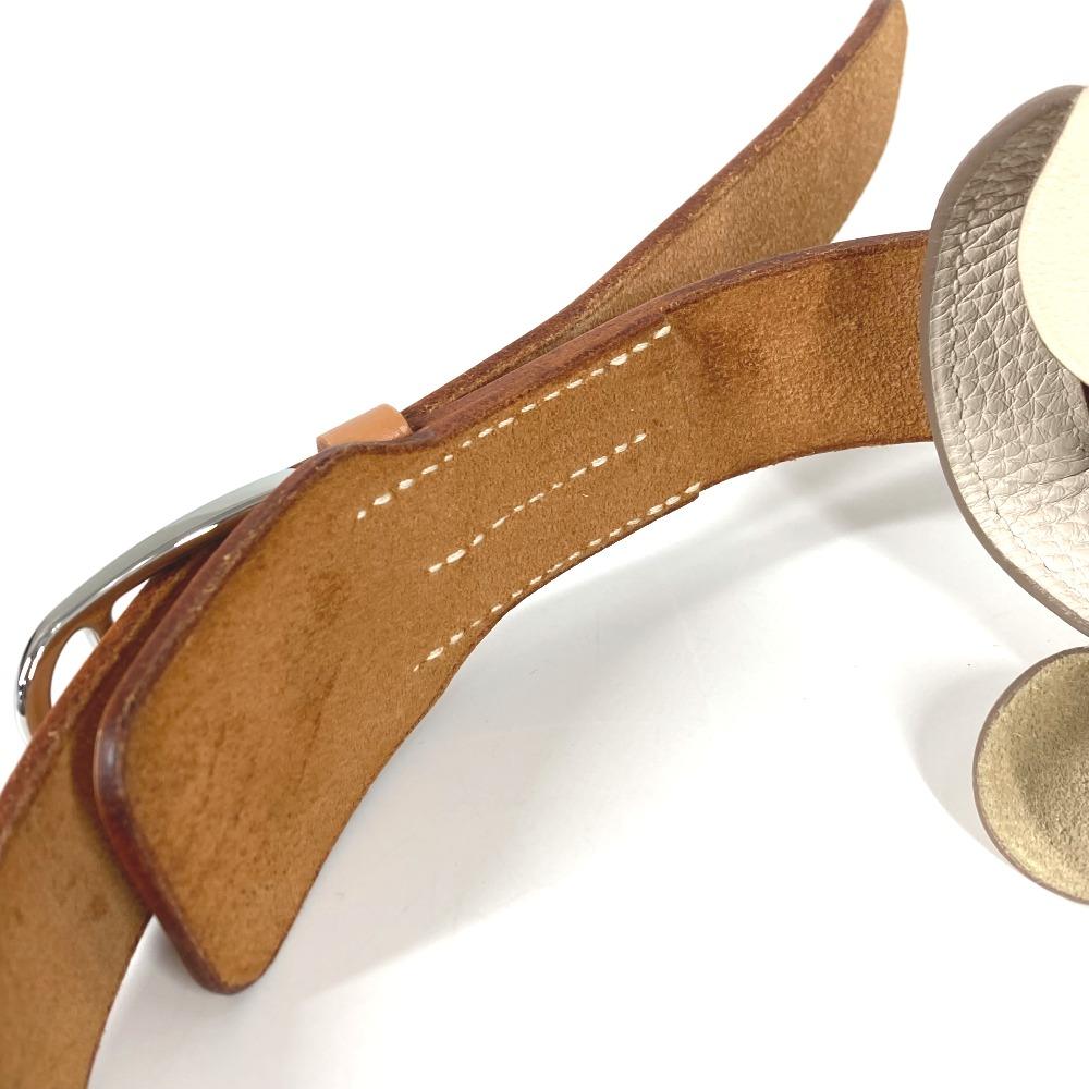 HERMES Wilvort 24 Tote Bag Shoulder Bag Leather IvoryBased/Brown