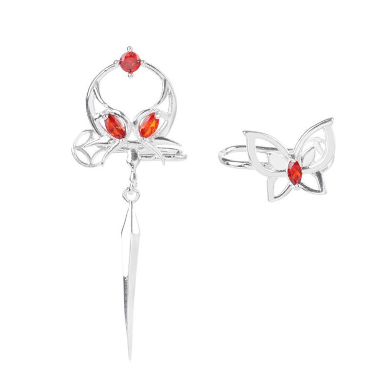1Pair Anime Tian Guan Ci Fu Earring Heaven Official'S Blessing Hua Cheng Xie Lian Women Irregular Ear Stud Pendant Jewelry Gifts