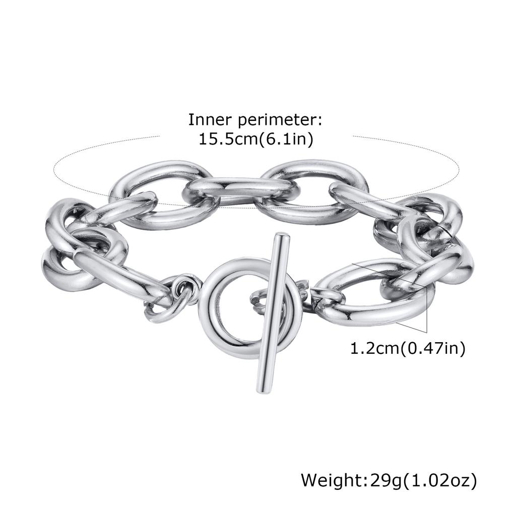Gold Bracelet Stainless Steel Ot Buckle Thick Chain Large Chain Fashion Jewelry Ladies 803
