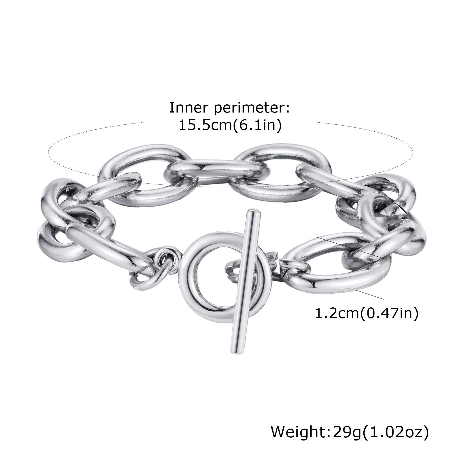 

Gold Bracelet Stainless Steel Ot Buckle Thick Chain Large Chain Fashion Jewelry Ladies 803