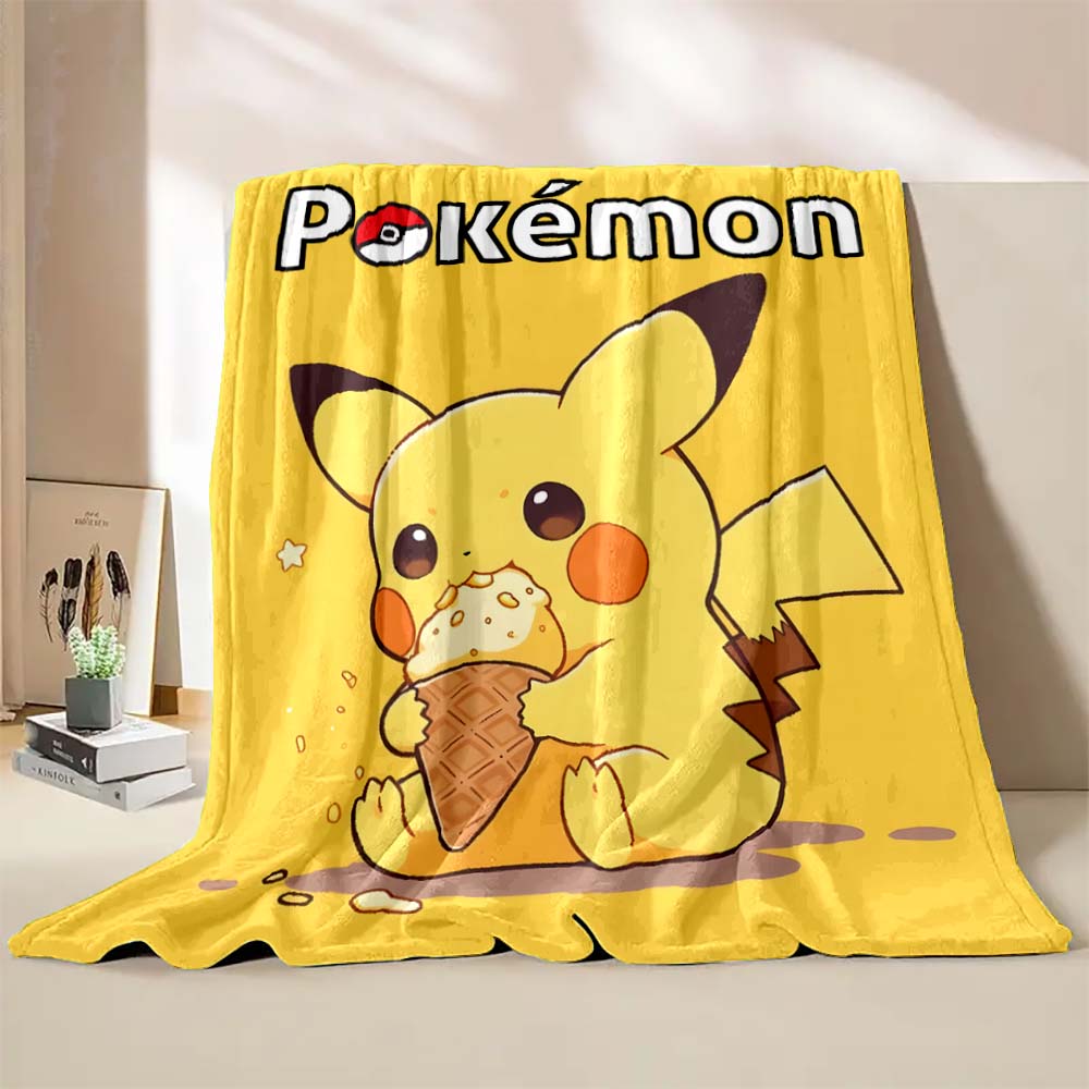 1PC Pokémon Pikachu Pattern Blanket Warm Soft Fluffy Kids and Adults Sofa Bed Throw Blanket Outdoor Travel Camping Luxury Gifts