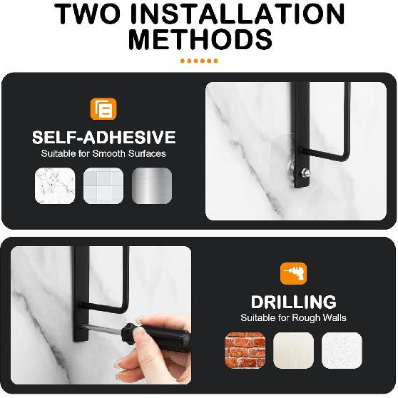 Hat Rack for Baseball Caps (2-Pack), Stainless Steel Hat Organizer for Baseball Caps, Multi-Purpose Hooks for Wall, Strong Adhesive/Wall Drilled