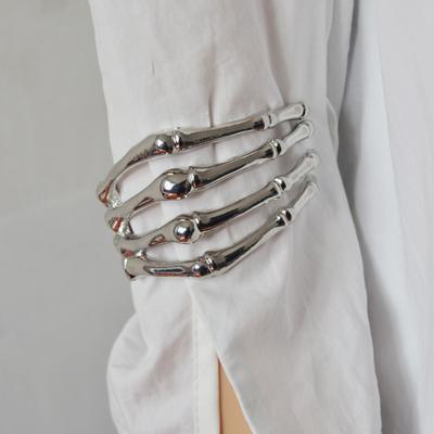 Arm Ring Bracelet Dark Style Adjustable Skull Hand Wristband Clothes Arm Cuff Ornament Wrist Accessory