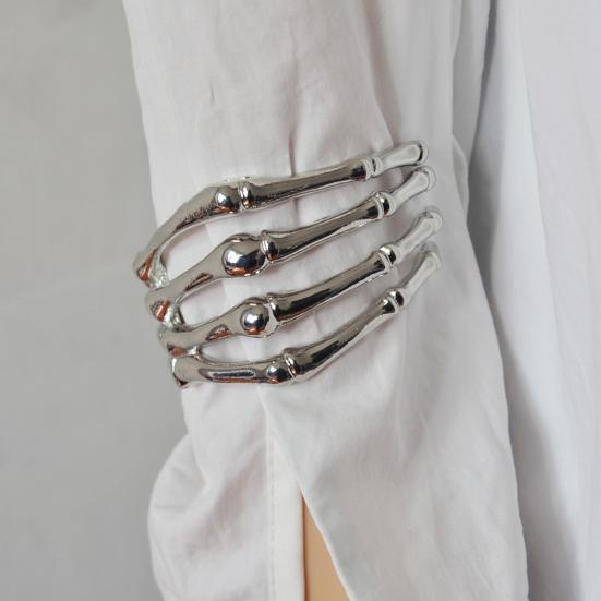 Arm Ring Bracelet Dark Style Adjustable Skull Hand Wristband Clothes Arm Cuff Ornament Wrist Accessory