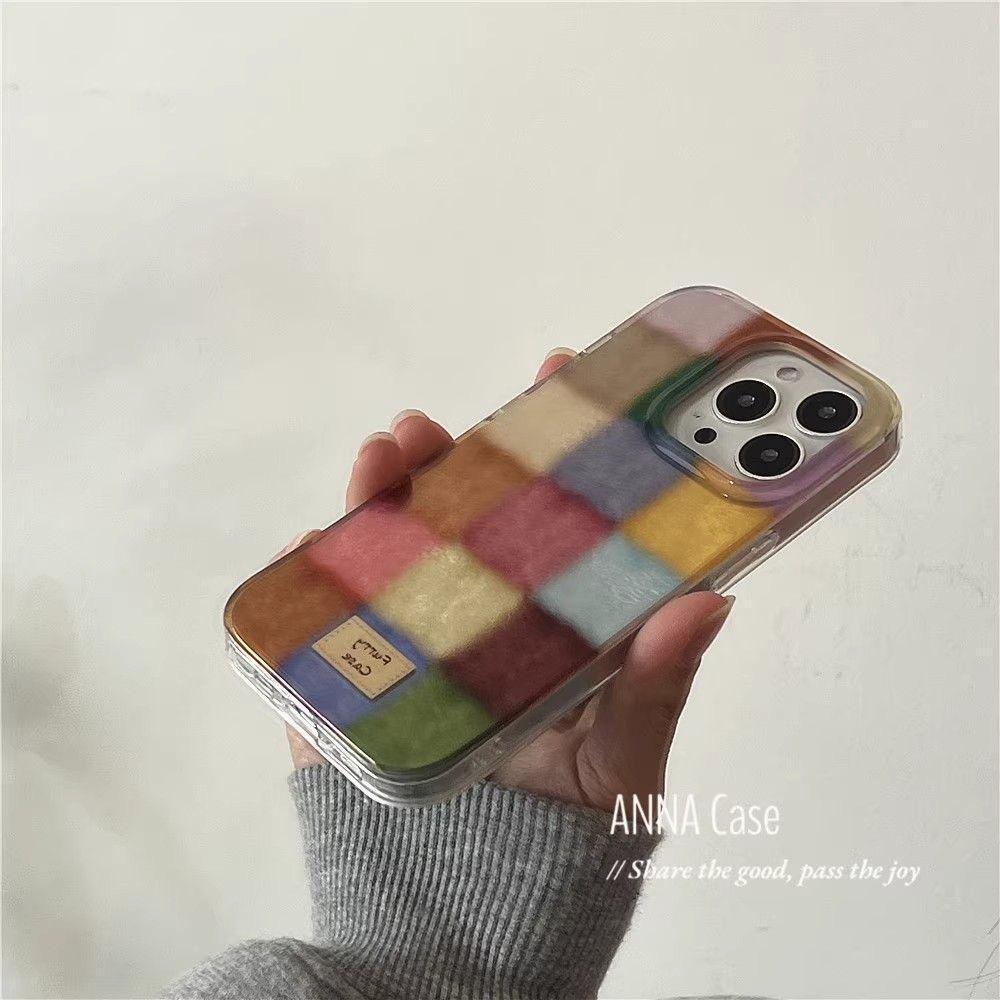 Colorful IPhone 15 Mobile Phone Case Premium Ins Style Apple 14Pro Protective Case Anti Fall 16