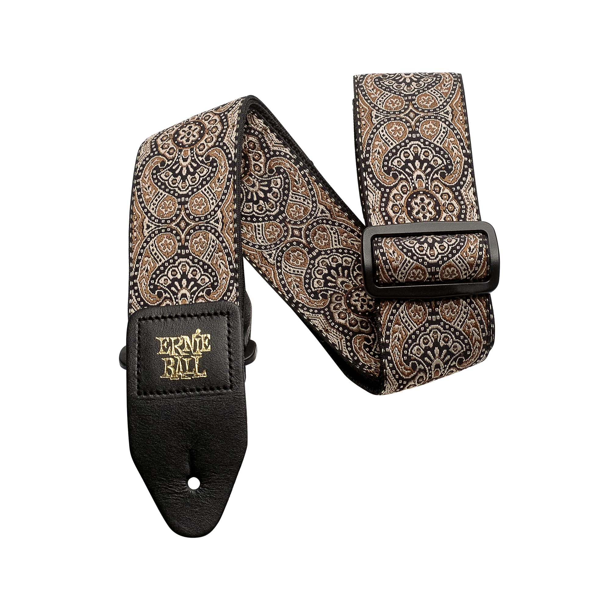 [Genuine] ERNIE BALL 4163 Guitar Strap JACQUARD STRAP GD&BK PAISLEY Jacquard Strap Gold & Black Paisley