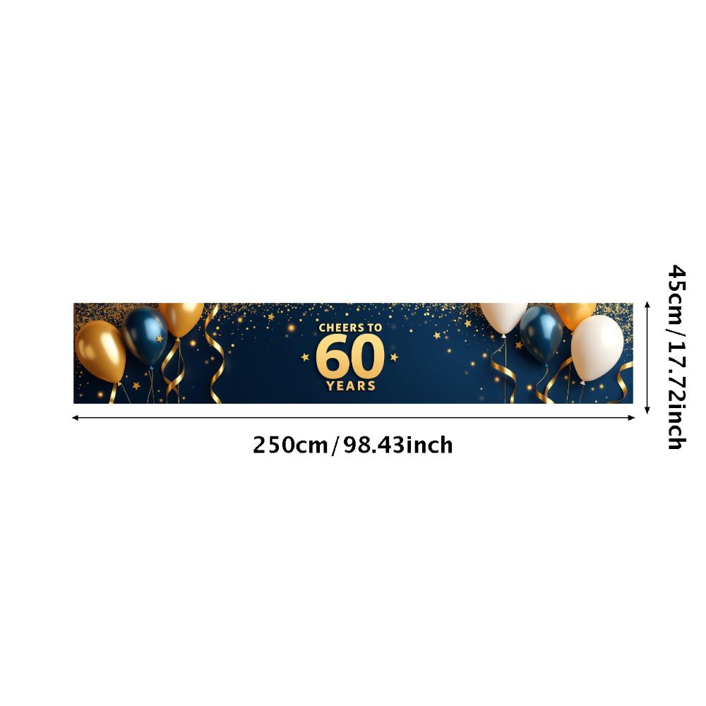 60th Anniversary Banner Cheers To 60 Years Backdrop Glitter Party Decoration Birthday Wedding Event Photography Background Props