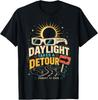 Camiseta do Eclipse Solar Total 2026 'A Luz do Dia Faz um Desvio'