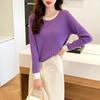 Ankola Red Velvet Plus Size Bottoming Shirt Hollow Thin Lazy Style Early Autumn Sweater