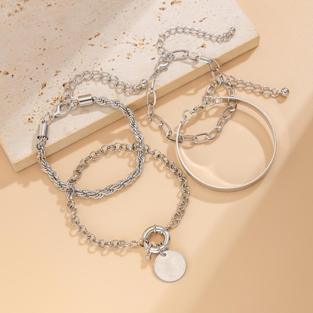 Hip-Hop Imitation Pearl Beaded Portrait Pendant Bracelet, Personalized Stacking Of Love Star Hand Jewelry
