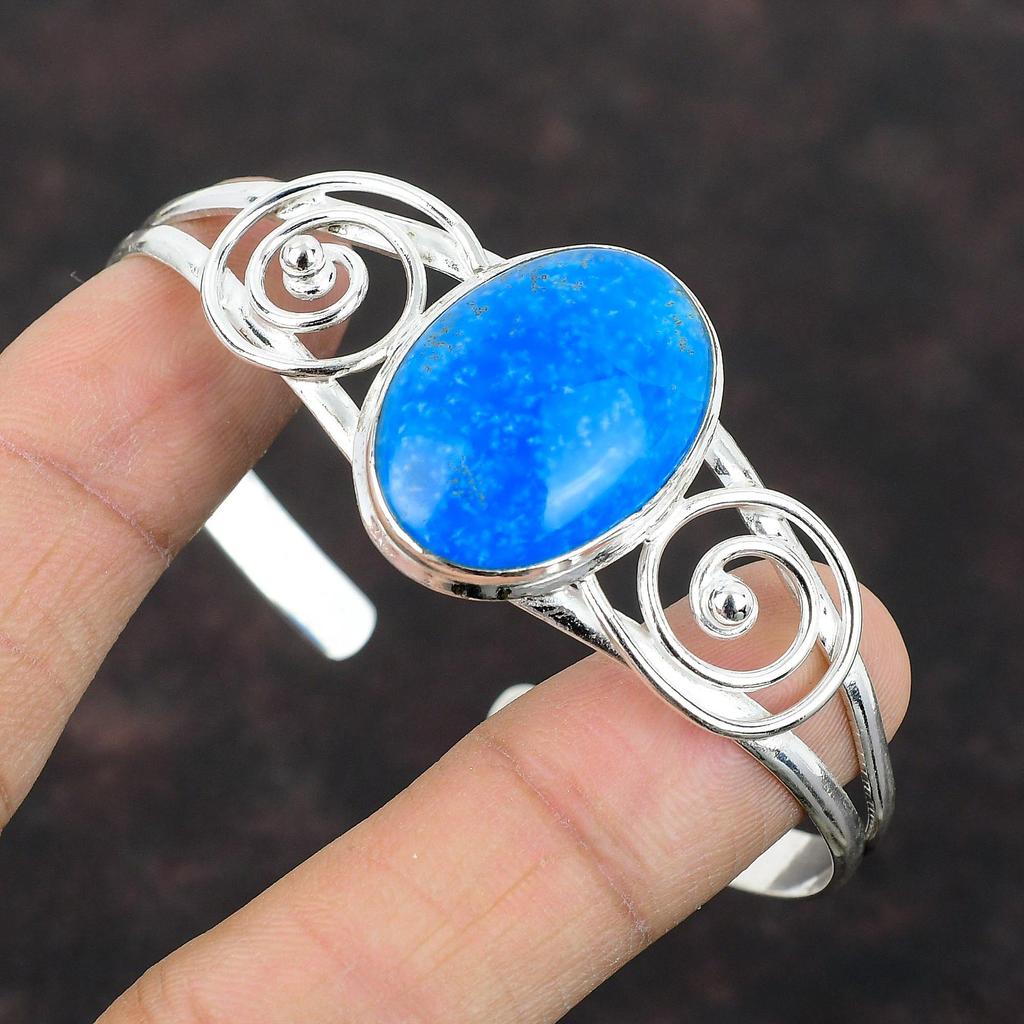 Smithsonite Cuff Bracelet 925 Sterling Silver Bangle Handmade Jewelry Adjustable Bangle Gemstone Cuff Bracelet Smithsonite Jewelry For Gifts