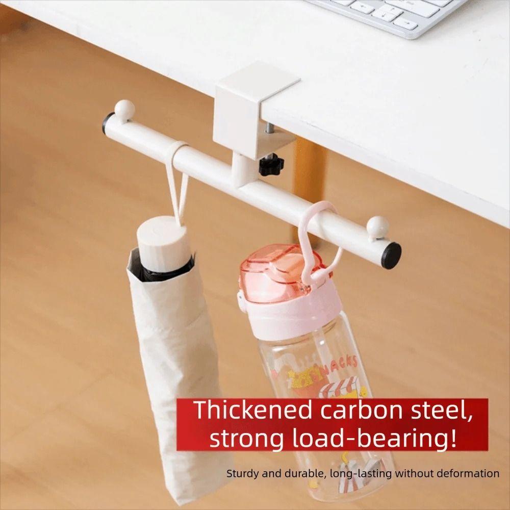 Adjustable Desk Mount Hook Rounded Corner Hanging Handbag Shelf  Office Use