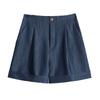 Women's Summer Tencel Denim Shorts – High Waist Loose A-Line Wide Leg Casual Shorts