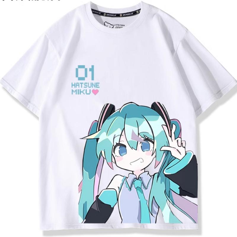 Second Dimension Anime Hatsune Miku Fashion Trend New Cotton Top Short Sleeve T-shirt Unisex