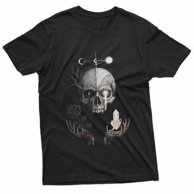 Gothic Rose And Crystal Soul Graphic 100% Cotton T-shirt Mens Tees Top
