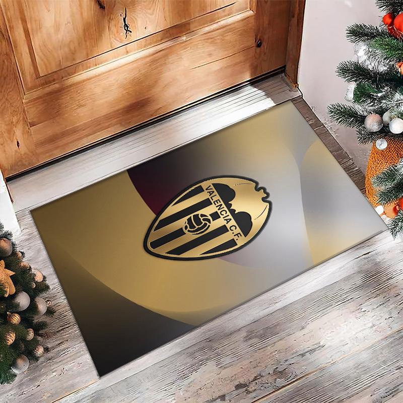 Valencia FC Soccer Football Pattern Soft Area Rug Non Slip Indoor Floor Carpet Sports Decor Mat for Bedroom