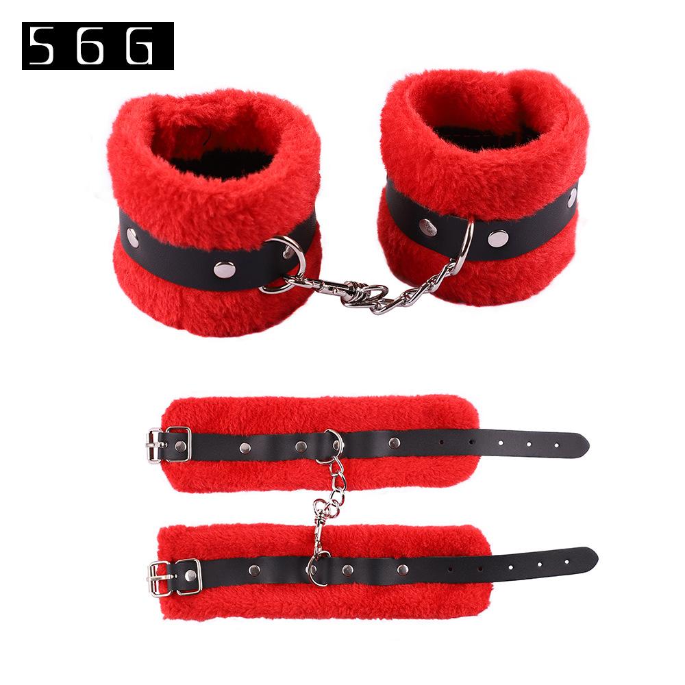 SM Handcuffs Toy Adjustable PU Leather Plush Handcuffs Blindfold Masks Restraints Bondage Sex Toy For Adults Games
