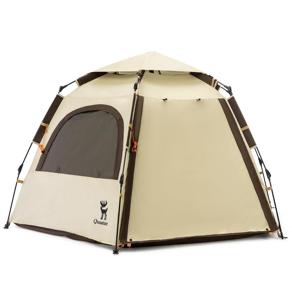 Qunature Tent for Canopy Easy To Set Water Pressure Resistance UV Protection Insect Fully 3 Seasons 2-4 People, One-Touch Tent, Tent, Up, 2000mm,