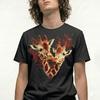 Realistic Giraffe T-Shirt Couple Love Flowers Nature Wildlife Gift Tee