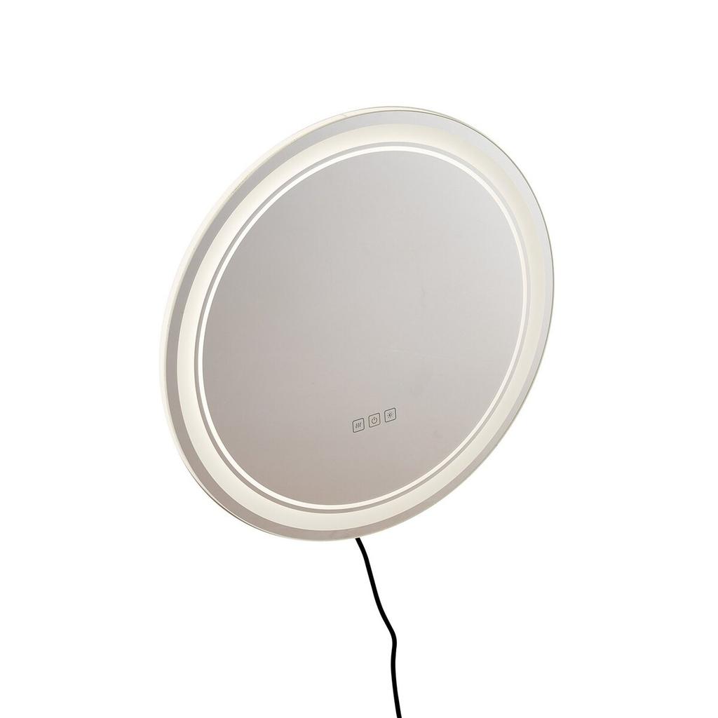 LED Bathroom Mirror 3 Color Anti-fog Wall Mounted Round Vanity Mirror 60cm