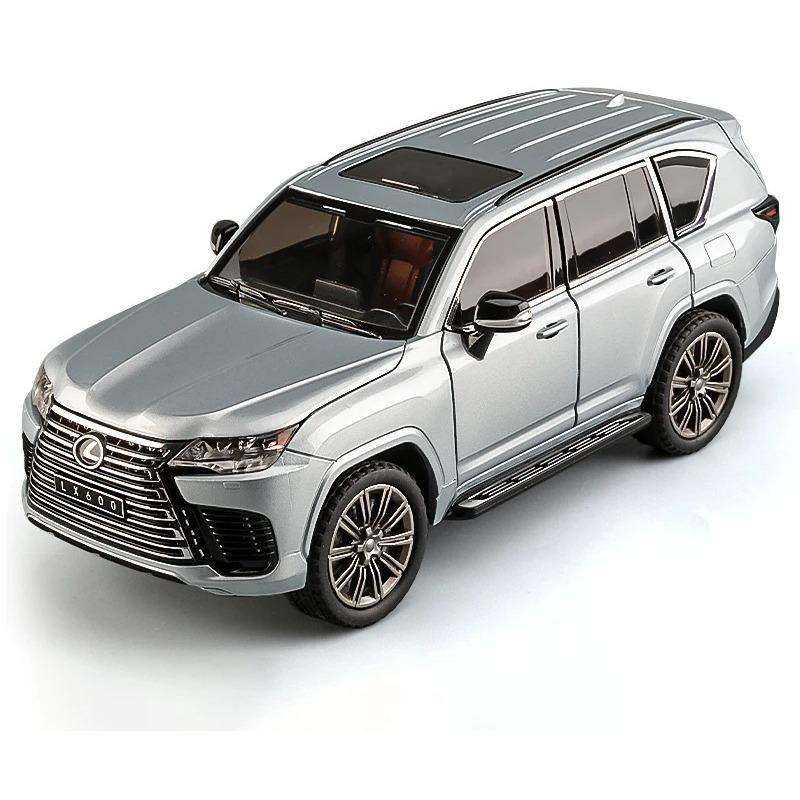 

1/24 Позашляховик Lexus LX600 Модель автомобіля з алюмінієвого сплаву Звук і світло Відтягування назад Дитяча іграшка Колекційні предмети Подарунок на день народження сірий колір