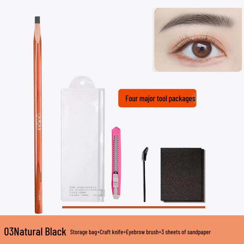 

3D Ультратонкий Водостойкий Деревянный Карандаш для Бровей - Стойкий, Потостойкий, Гладкий и Пигментированный