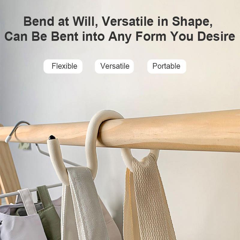 Free Bending Hook Multi-Function Utility Hooks for Hanging, Beige, Fold-able Aluminium Hangers Hangable, Utility Hooks