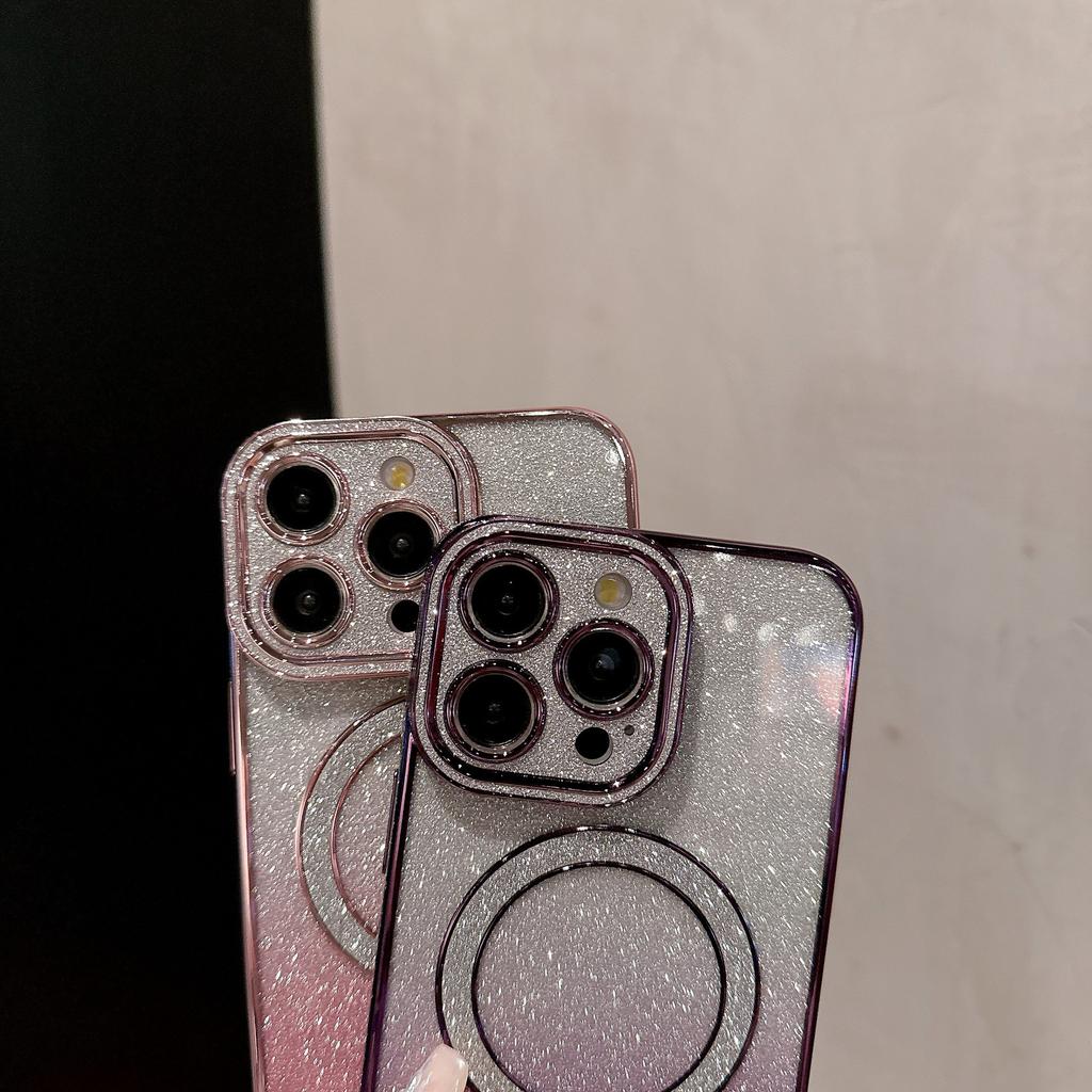 Verlauf Blitzpulver Magnetische Saugkraft Geeignet für Apple 16 Handyhülle IPhone 15 Diamant Linsenfolie 14 Transparent 13 Schutzhülle