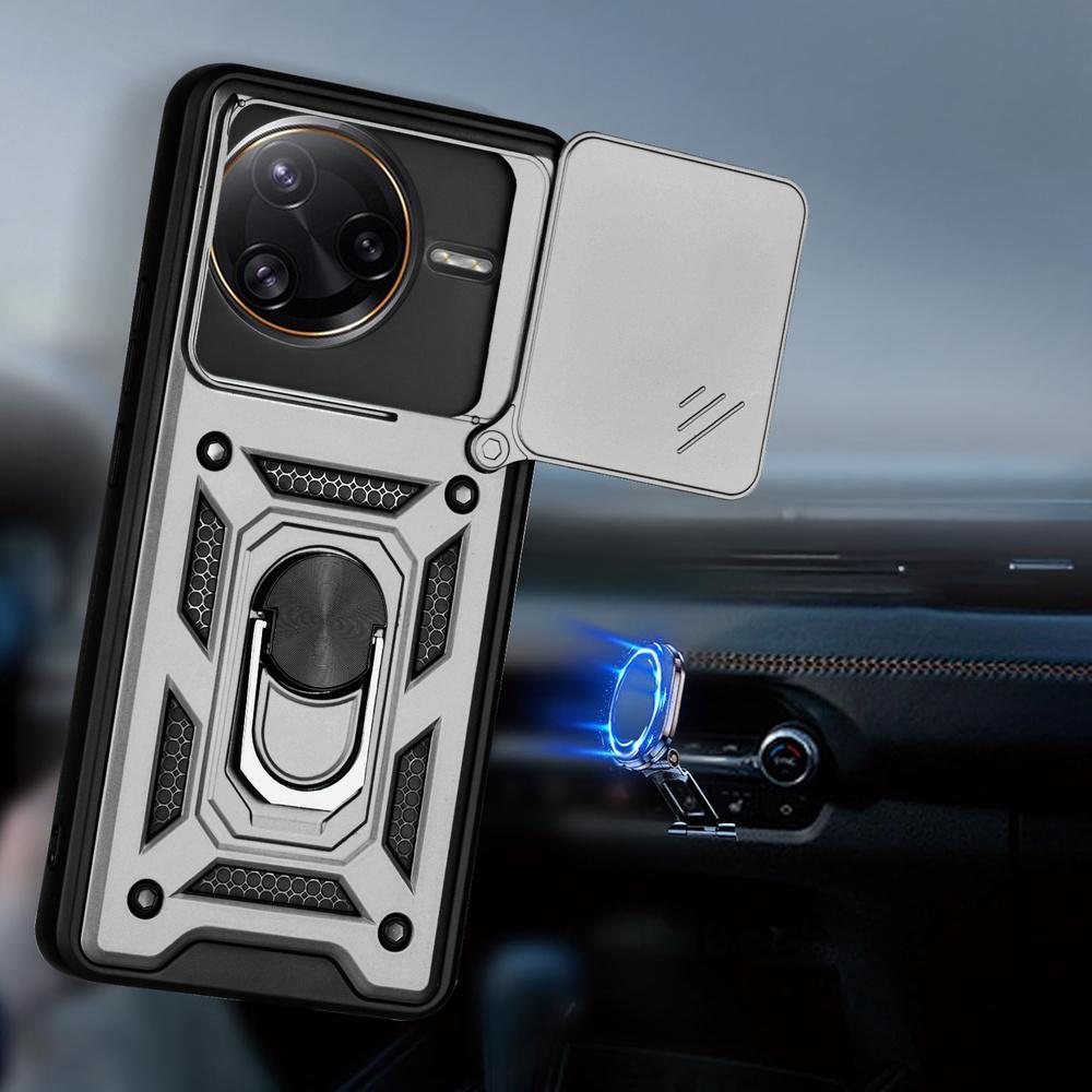 Armored Case for Xiaomi Poco F7 Pro, CamShield Slide, Silver