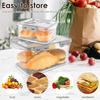 1/2Pcs Bread Box L/S Rectangular Bread Storage Boxes with Time Recording Clear Loaf Bread Container Airtight Bread Keeper Box