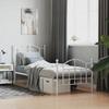 VidaXL Metal Bed Frame with Headboard-Footboard White 90x200 Cm 353499