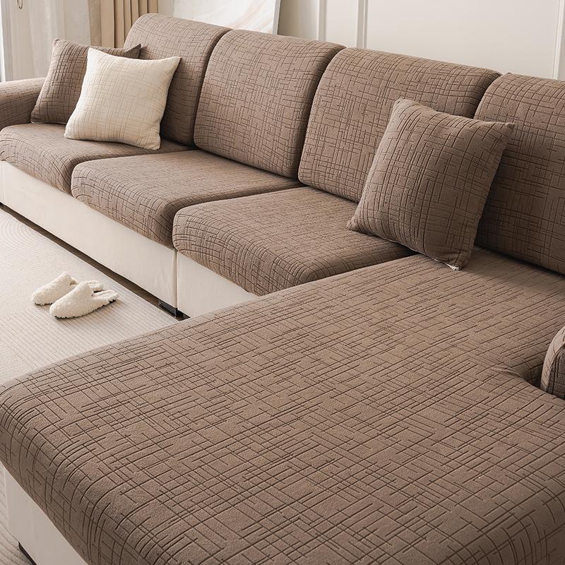 2025 Jacquard Velvet Stretch Sofa Slipcover - No Measurement Needed, Universal Fit, Fully Enclosed