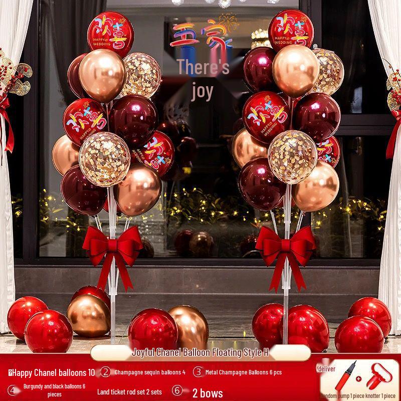 Romantic Double-Layer Balloons for Wedding & Engagement Decor