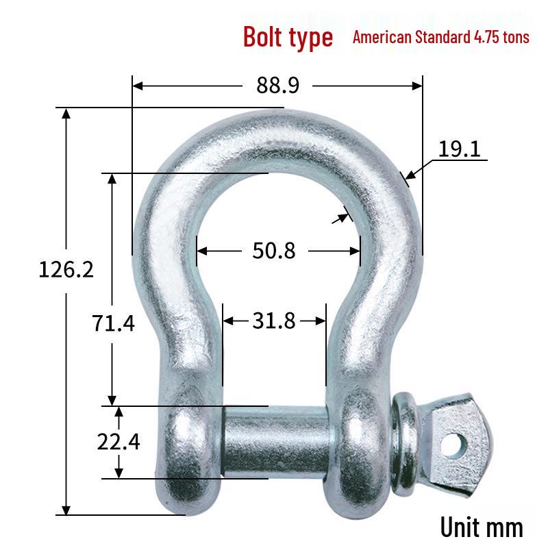 Chenghua Heavy Duty Galvanized D-Type Lifting Shackle Bow Bolt