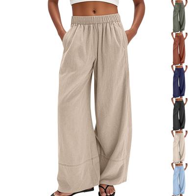 Women'S Sports Fitness Pants Casual Loose Elastic Jogging Pants Straight Wide Leg Pants Casual Pants Yoga Pants