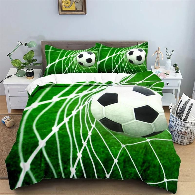Football Bedding Set 3D Soccer Child Duvet Cover Single Double Sports Boy Home Textile Comforter Nordic Covers For Bed King Full