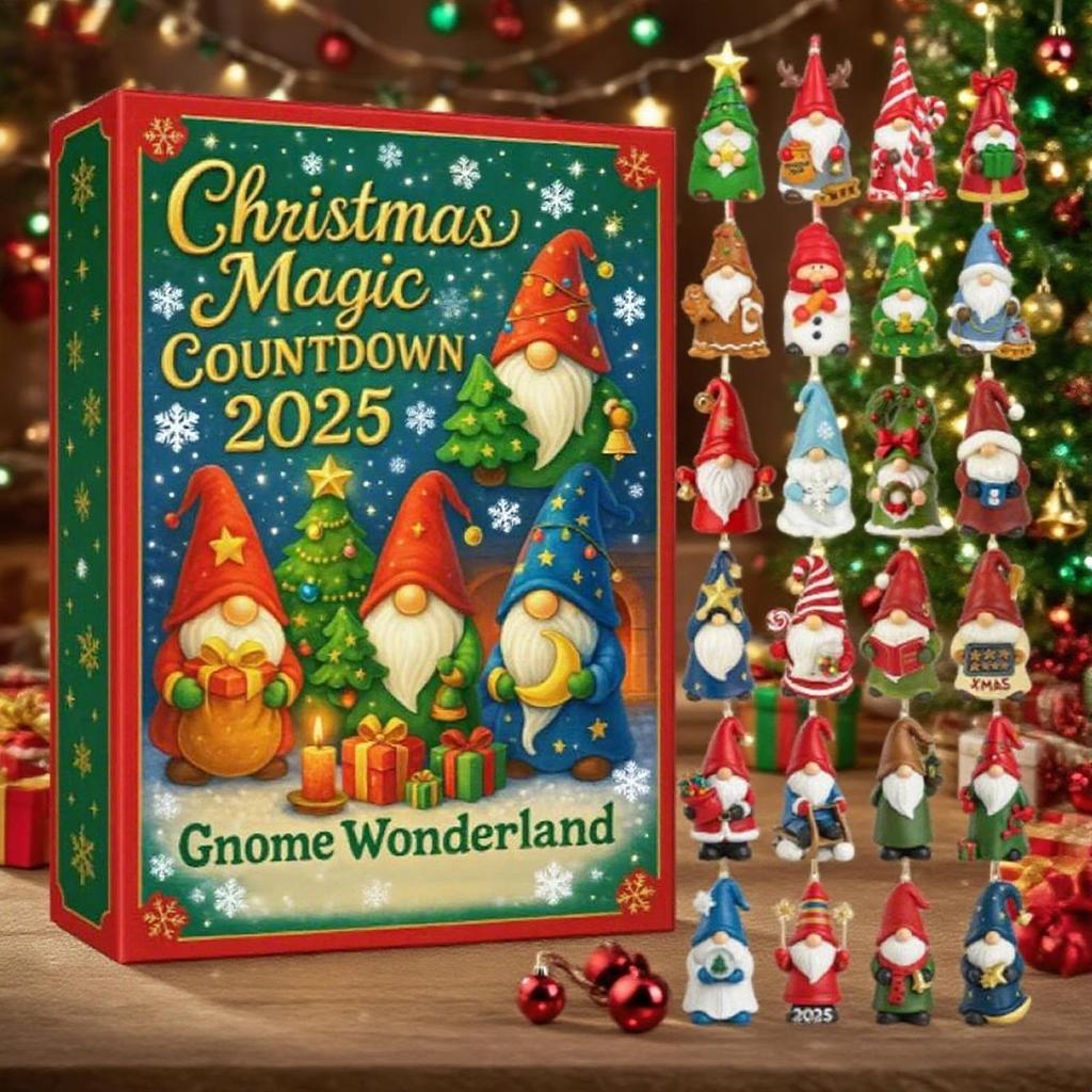 2026 Christmas Calendar 2D Advent Gnome Pendant Christmas Calendar Charm hristmas Countdown Advent Calendar Gift 24 Days