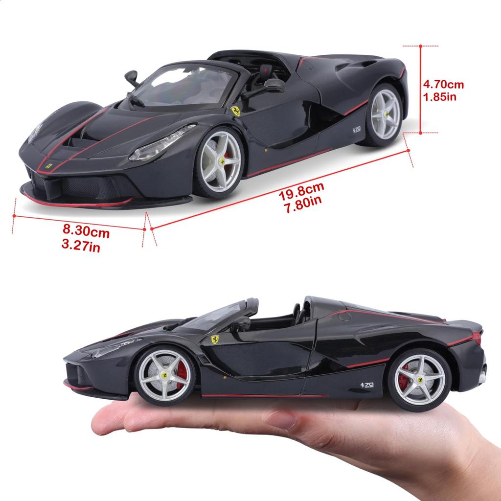 Bburago 1/24 Scale Ferrari LaFerrari Aperta Black / Diecast Model Car, Finished Model, 18-26022 BK [Parallel Import]