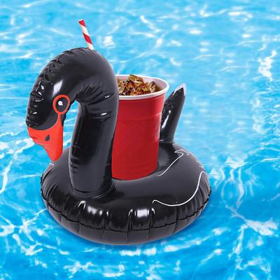 Sous-verres flottants cygne PVC Porte-verre à boisson cygne Sous-verres gonflables à eau portables pour fêtes de vacances Anniversaire