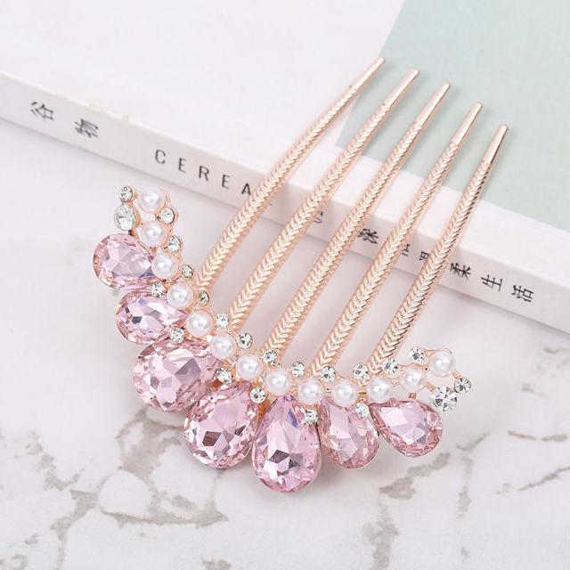 Elegance Women Bowknot U Shape Rhinestone Hairpins Metal Hair Sticks Hairclip Bridal Wedding Banquet Hair Accessories Headwear