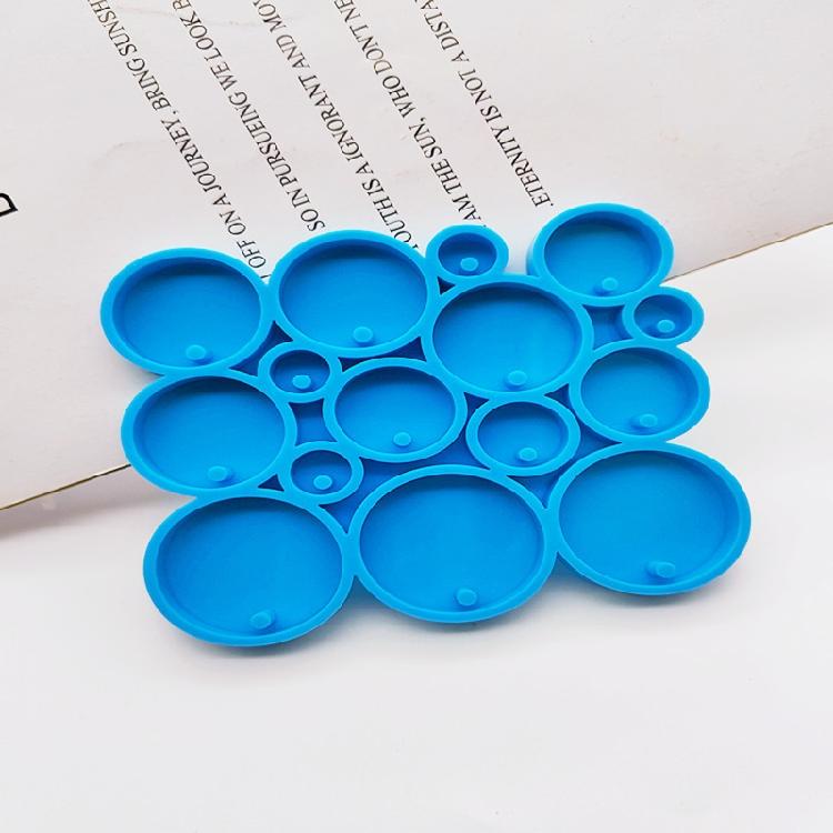 Round Charm Casting Resin Molds with Hole for DIY Keychain Jewelry Crafts Decor