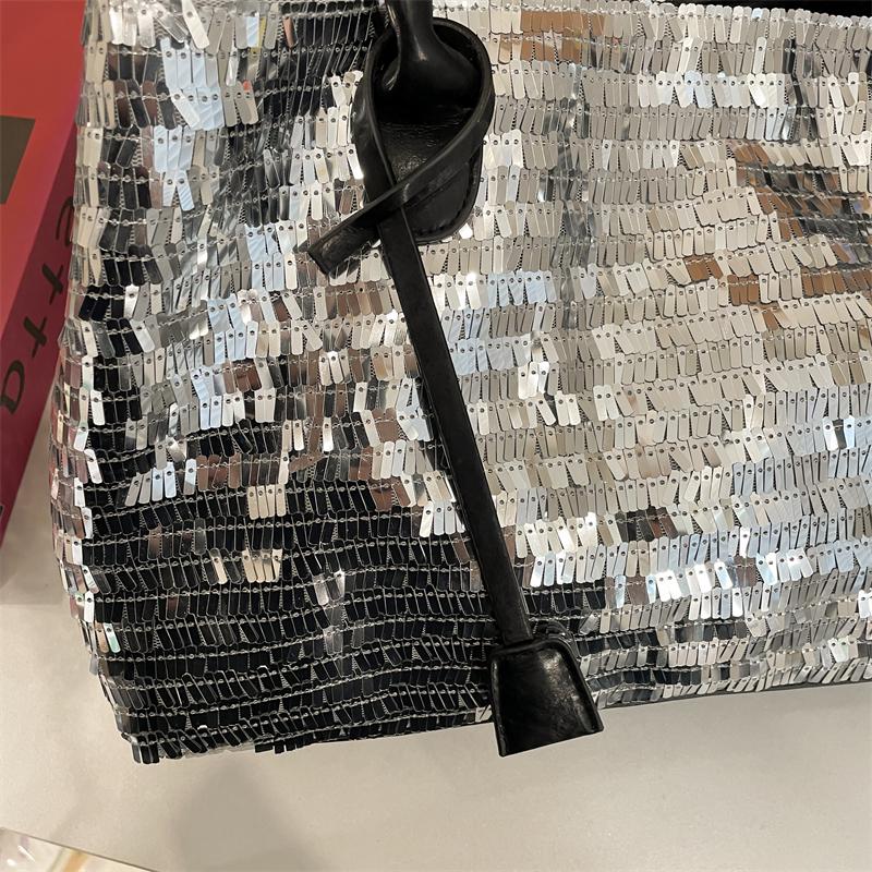 Sequined Underarm Shoulder Evening Tote Bags For Women Shiny Big Capacity Shopper Totes Nightclub Party Luxury Designer Handbags