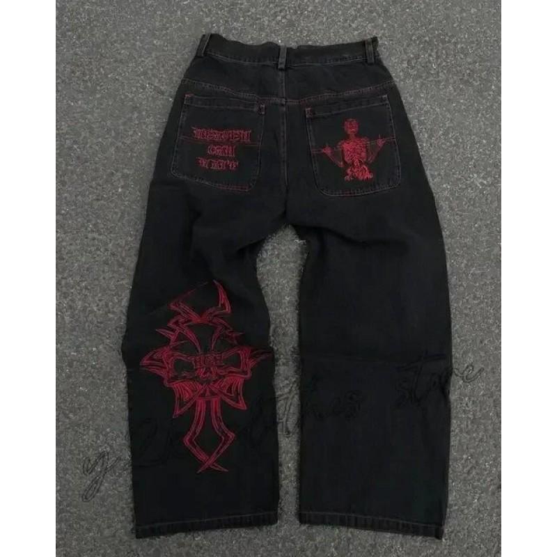 Vīriešu Y2K Streetwear Plašas Džinsa Bikses