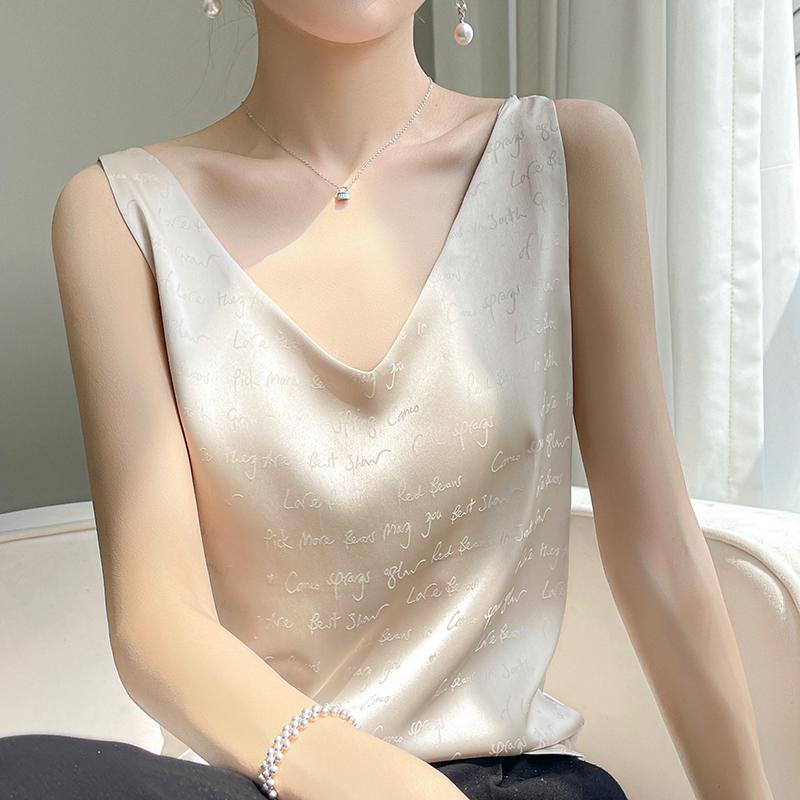 Γυναικείο καλοκαιρινό τοπ από μεταξωτό μετάξι μουριάς, αναπνεύσιμο δροσερό τοπ από 50% μετάξι, λεπτό τοπ με 50% πολυεστερικές ίνες